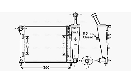 Radiator, engine cooling FT2404 Ava Quality Cooling