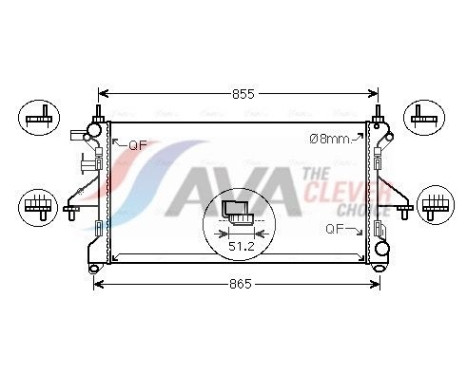 Radiator, engine cooling FT2464 Ava Quality Cooling