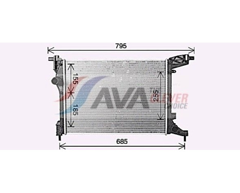 Radiator, engine cooling FT2470 Ava Quality Cooling, Image 2
