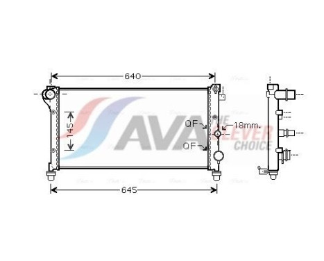 Radiator, engine cooling FTA2295 Ava Quality Cooling