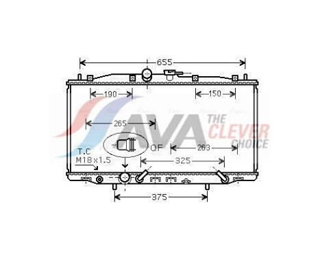 Radiator, engine cooling HD2179 Ava Quality Cooling
