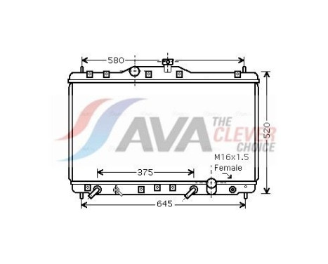 Radiator, engine cooling HDA2173 Ava Quality Cooling