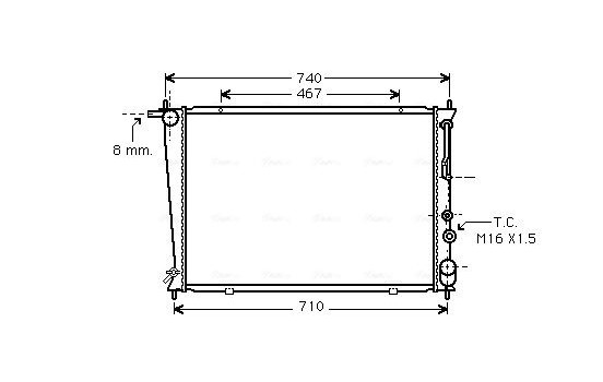 Radiator, engine cooling HY2050 Ava Quality Cooling