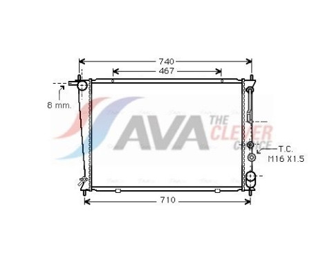 Radiator, engine cooling HY2050 Ava Quality Cooling