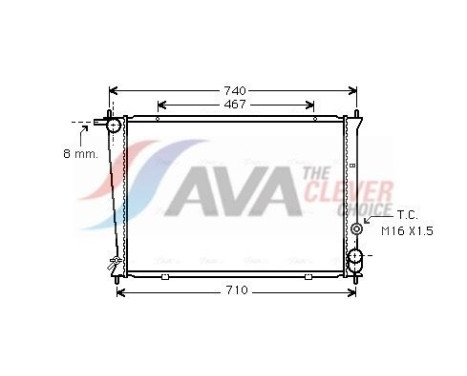 Radiator, engine cooling HY2053 Ava Quality Cooling
