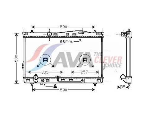 Radiator, engine cooling HY2078 Ava Quality Cooling
