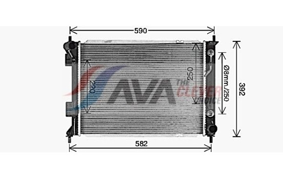 Radiator, engine cooling HY2590 Ava Quality Cooling, Image 2