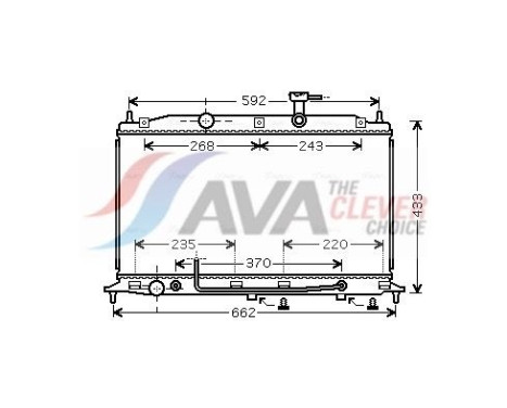 Radiator, engine cooling HYA2177 Ava Quality Cooling