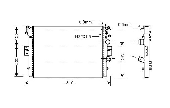 Radiator, engine cooling IVA2041 Ava Quality Cooling