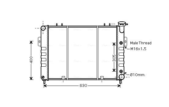 Radiator, engine cooling JE2037 Ava Quality Cooling