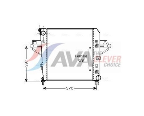 Radiator, engine cooling JE2043 Ava Quality Cooling