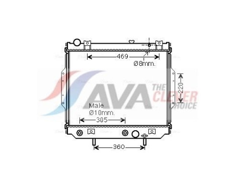 Radiator, engine cooling JE2071 Ava Quality Cooling