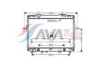 Radiator, engine cooling KA2057 Ava Quality Cooling