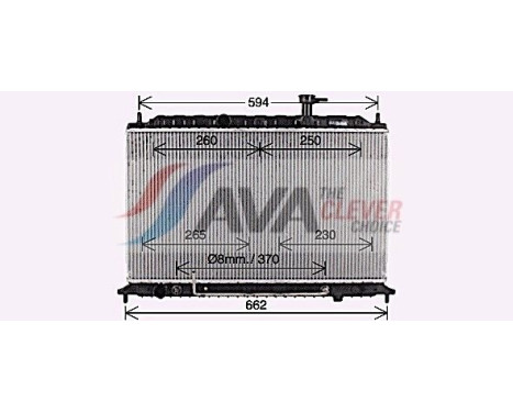Radiator, engine cooling KA2300 Ava Quality Cooling, Image 2