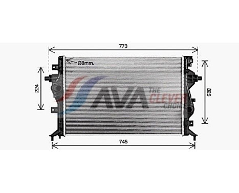 Radiator, engine cooling KA2331 Ava Quality Cooling