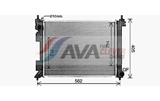 Radiator, engine cooling KA2344 Ava Quality Cooling, Image 2
