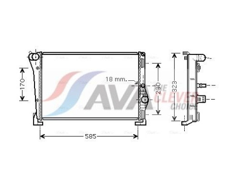 Radiator, engine cooling LCA2088 Ava Quality Cooling