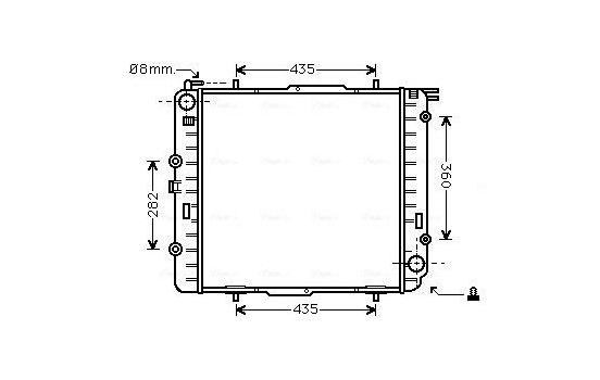 Radiator, engine cooling MS2038 Ava Quality Cooling