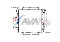Radiator, engine cooling MS2038 Ava Quality Cooling
