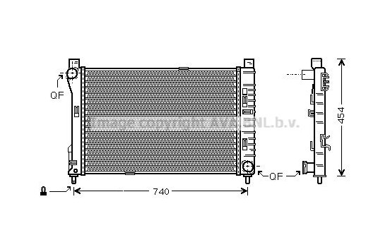 Radiator, engine cooling MS2378 Ava Quality Cooling