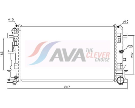 Radiator, engine cooling MS2402 Ava Quality Cooling, Image 2