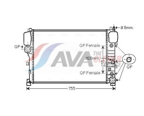 Radiator, engine cooling MS2447 Ava Quality Cooling