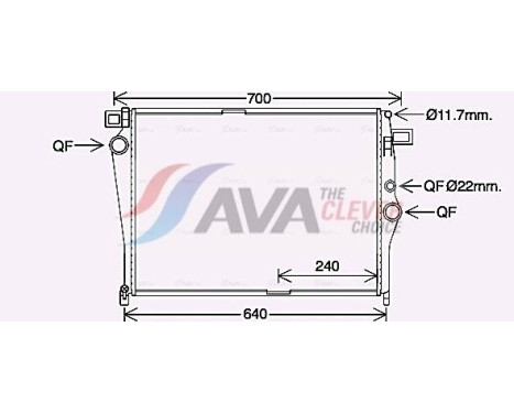 Radiator, engine cooling MS2703 Ava Quality Cooling
