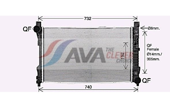 Radiator, engine cooling MS2727 Ava Quality Cooling, Image 2