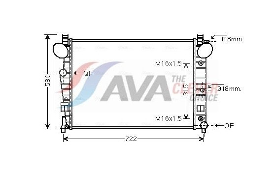 Radiator, engine cooling MSA2301 Ava Quality Cooling