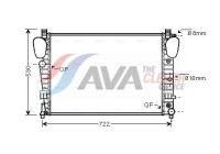 Radiator, engine cooling MSA2309 Ava Quality Cooling
