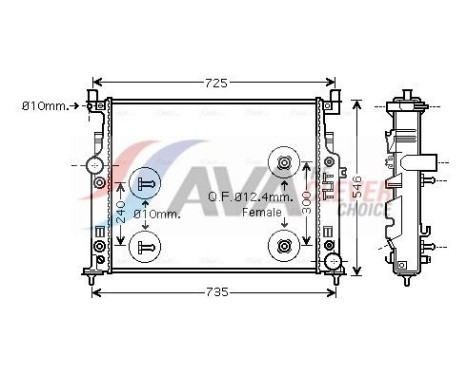 Radiator, engine cooling MSA2436 Ava Quality Cooling
