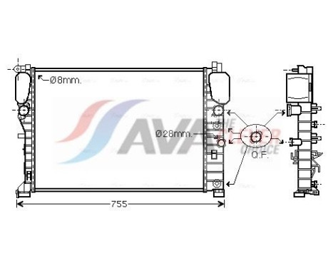 Radiator, engine cooling MSA2449 Ava Quality Cooling