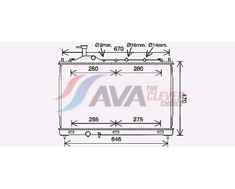 Radiator, engine cooling MT2262 Ava Quality Cooling