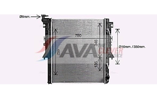 Radiator, engine cooling MT2280 Ava Quality Cooling, Image 2