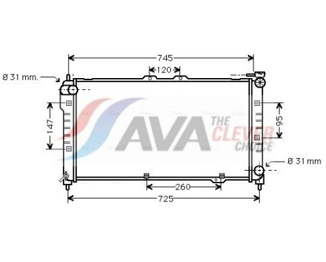 Radiator, engine cooling MZ2101 Ava Quality Cooling