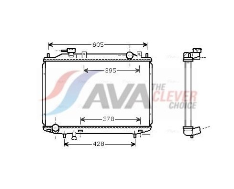 Radiator, engine cooling MZ2171 Ava Quality Cooling