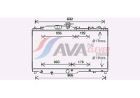 Radiator, engine cooling MZ2285 Ava Quality Cooling