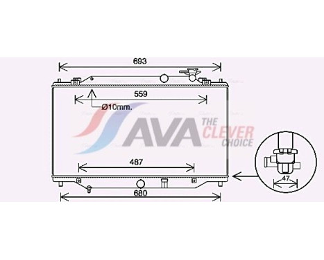 Radiator, engine cooling MZ2287 Ava Quality Cooling