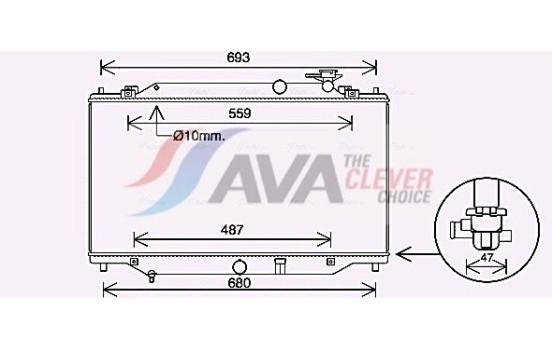 Radiator, engine cooling MZ2287 Ava Quality Cooling