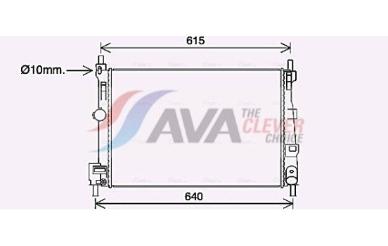 Radiator, engine cooling MZ2295 Ava Quality Cooling, Image 3