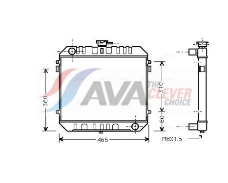Radiator, engine cooling OL2095 Ava Quality Cooling