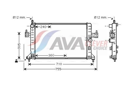 Radiator, engine cooling OL2305 Ava Quality Cooling