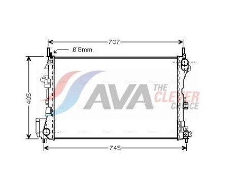Radiator, engine cooling OL2338 Ava Quality Cooling