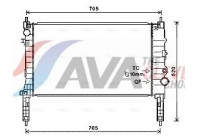 Radiator, engine cooling OL2654 Ava Quality Cooling