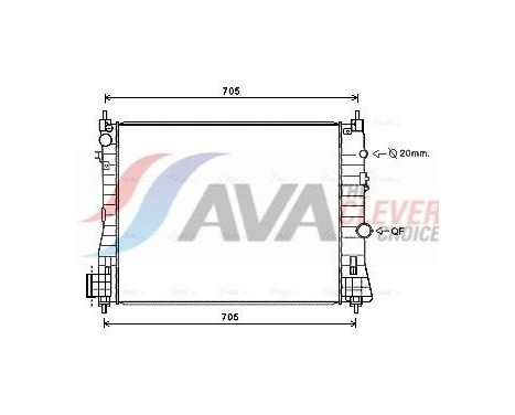 Radiator, engine cooling OL2665 Ava Quality Cooling