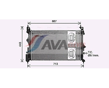 Radiator, engine cooling OL2700 Ava Quality Cooling, Image 2