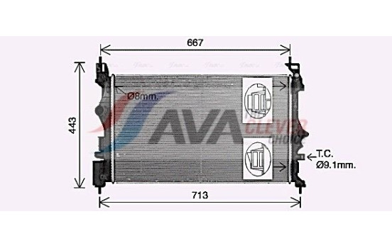 Radiator, engine cooling OL2700 Ava Quality Cooling, Image 2