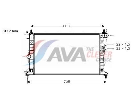 Radiator, engine cooling OLA2244 Ava Quality Cooling