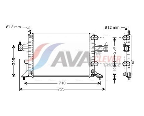 Radiator, engine cooling OLA2303 Ava Quality Cooling
