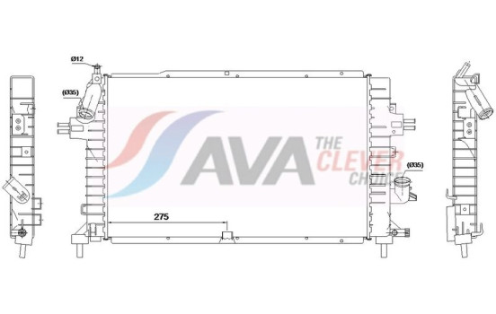Radiator, engine cooling OLA2364 Ava Quality Cooling, Image 2